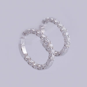 11 Carat | VS Clarity | F Color | In and Out | Hoop Diamond Earrings